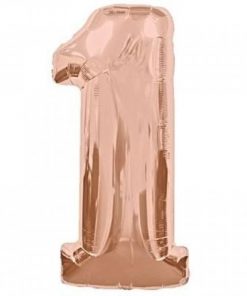 بادکنک عدد تولد یک رزگلد