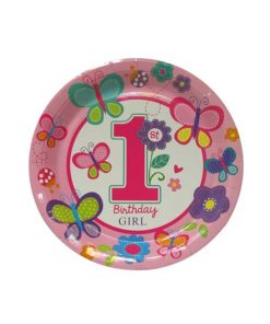 بشقاب تم تولد یکسالگی دخترانه