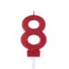 شمع عدد هشت اکلیلی قرمز