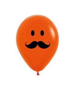 بادکنک نارنجی طرح سبیل لاتکس هلیومی