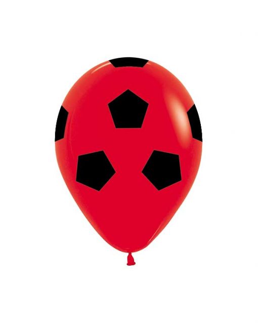 بادکنک قرمز طرح توپ فوتبال