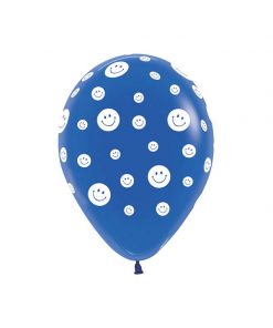 بادکنک سرمه ای طرح ایموجی لبخند لاتکس هلیومی