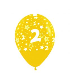 بادکنک زرد لاتکس عدد 2 هلیومی