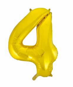 بادکنک عدد چهار فویلی طلایی هلیومی