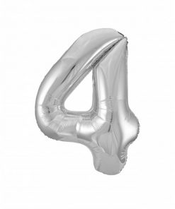 بادکنک عدد چهار نقره ای فویلی هلیومی