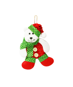 عروسک آوریزبافتنی خرس کریسمس