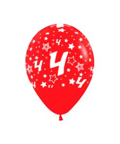 بادکنک لاتکس عدد چهارقرمز