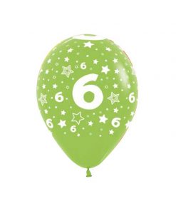 بادکنک هلیومی عدد شش سبز هلیومی