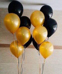 دسته بادکنک مشکی وطلایی هلیومی