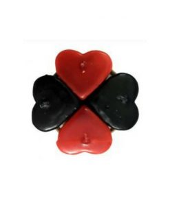 شمع قلبی استوانه ای مشکی وقرمز