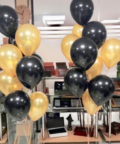 دسته بادکنک تم مشکی و طلایی