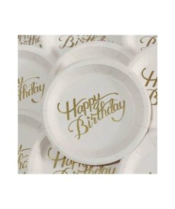 بشقاب تم سفید طلاکوی