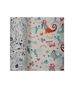 کاغذ کادو گلاسه دو رو طرح ماهی