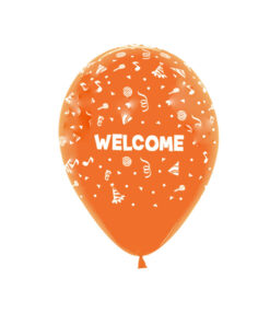 بادکنک نارنجی هلیومی طرح WELCOM