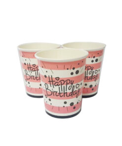 لیوان تم سفید صورتی هپی