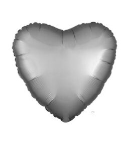 بادکنک فویلی قلبی نقره ای مات