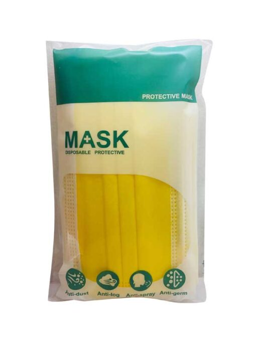 ماسک سه لایه پرستاری زرد