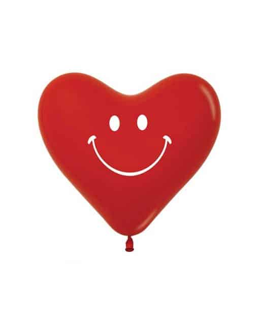 بادکنک لاتکس قلبی قرمز طرح لبخند