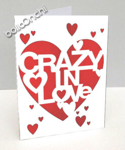 کارت پستال طرح قلبی CREZY IN LOVE