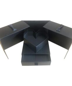 جعبه سورپرایز بزرگ مدل قلبی کشودارمشکی باز