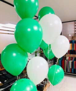 دسته بادکنک هلیومی سفید و سبز2