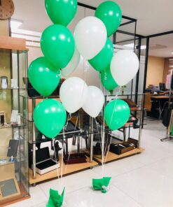 دسته بادکنک هلیومی سفید و سبز3